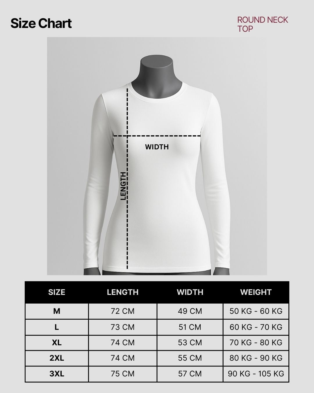 Round Neck Top - White