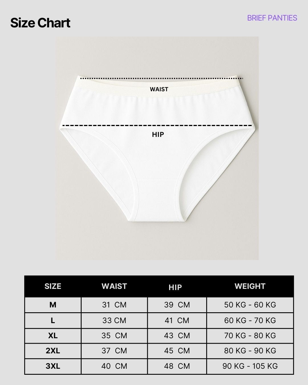Brief Pantie - Baby Blue 3 Pcs