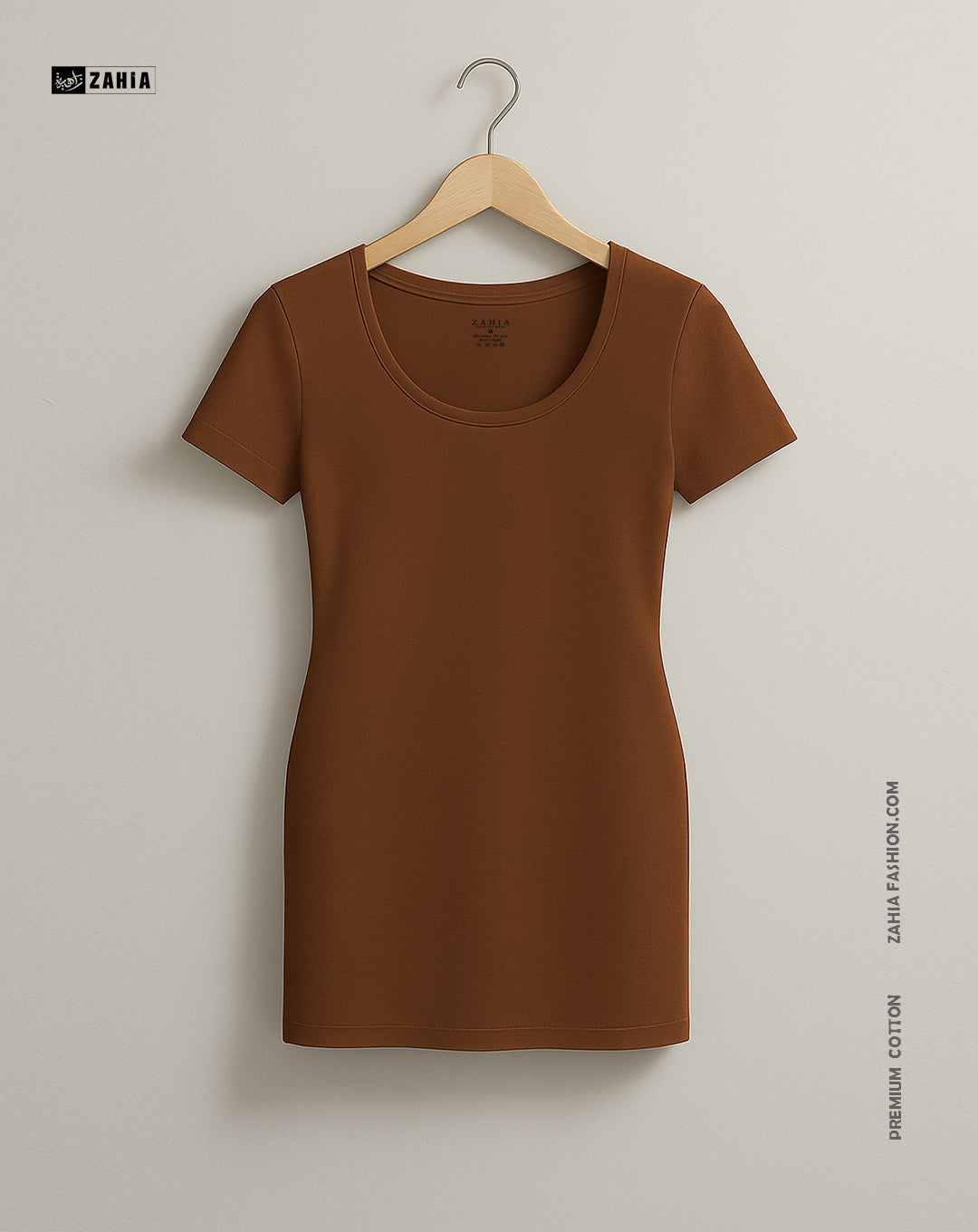 Mini Dress Short Sleeves - Brown