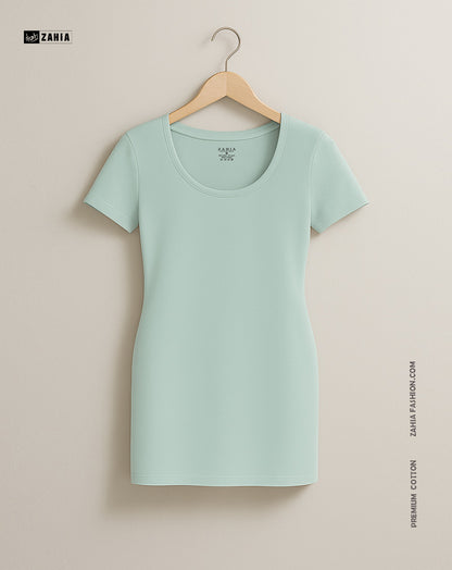 Mini Dress Short Sleeves - Mint Green