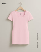 Mini Dress Short Sleeves - Rose