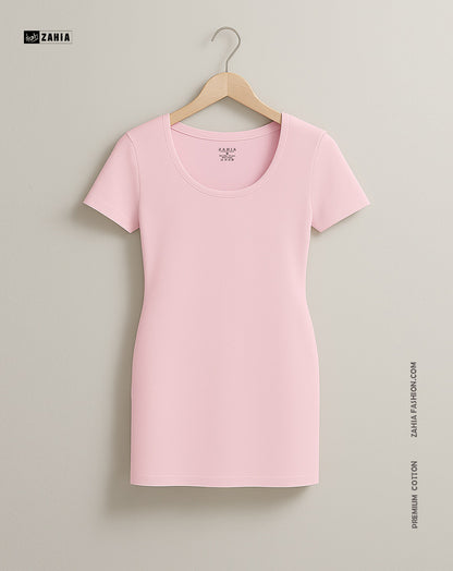 Mini Dress Short Sleeves - Rose