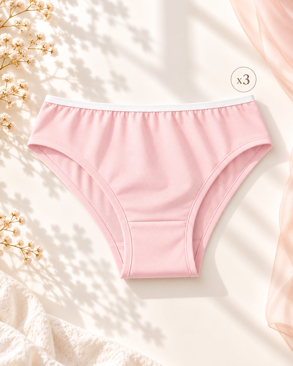 Brief Pantie - Rose 3 Pcs