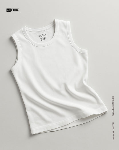 Sleeveless Tank Top - White