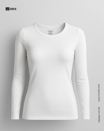 Round Neck Top - White