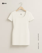 Mini Dress Short Sleeves - Off White