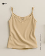 Plunge Round Top - Beige