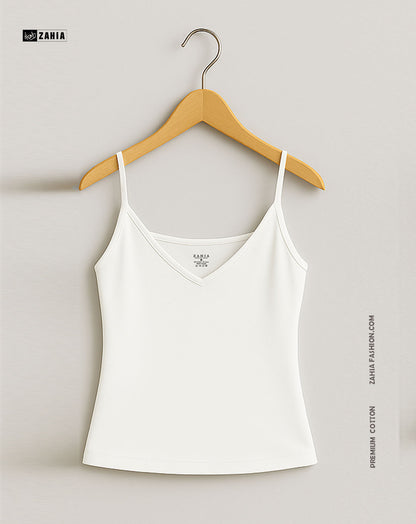 Plunge Round Top - White