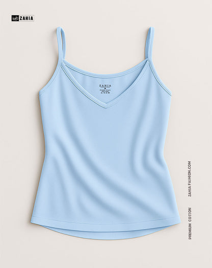 Plunge Round Top - Baby Blue