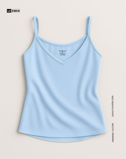 Plunge Round Top - Baby Blue