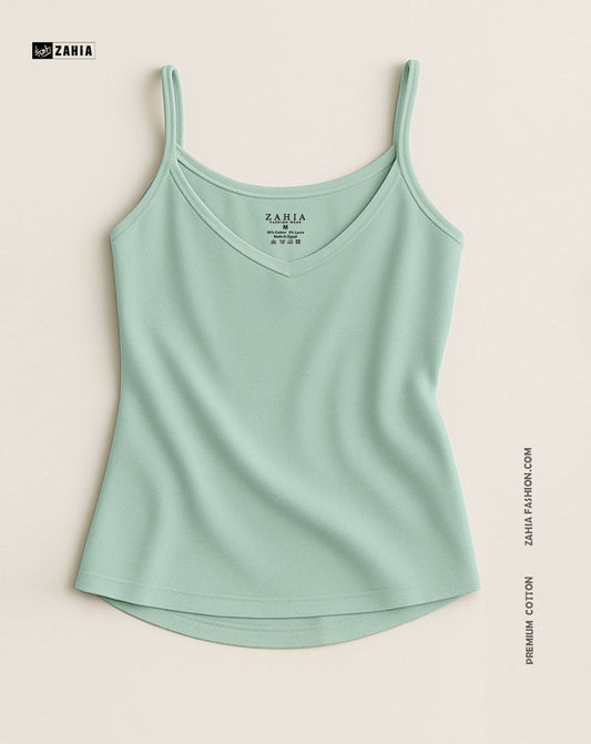 Plunge Round Top - Mint Green