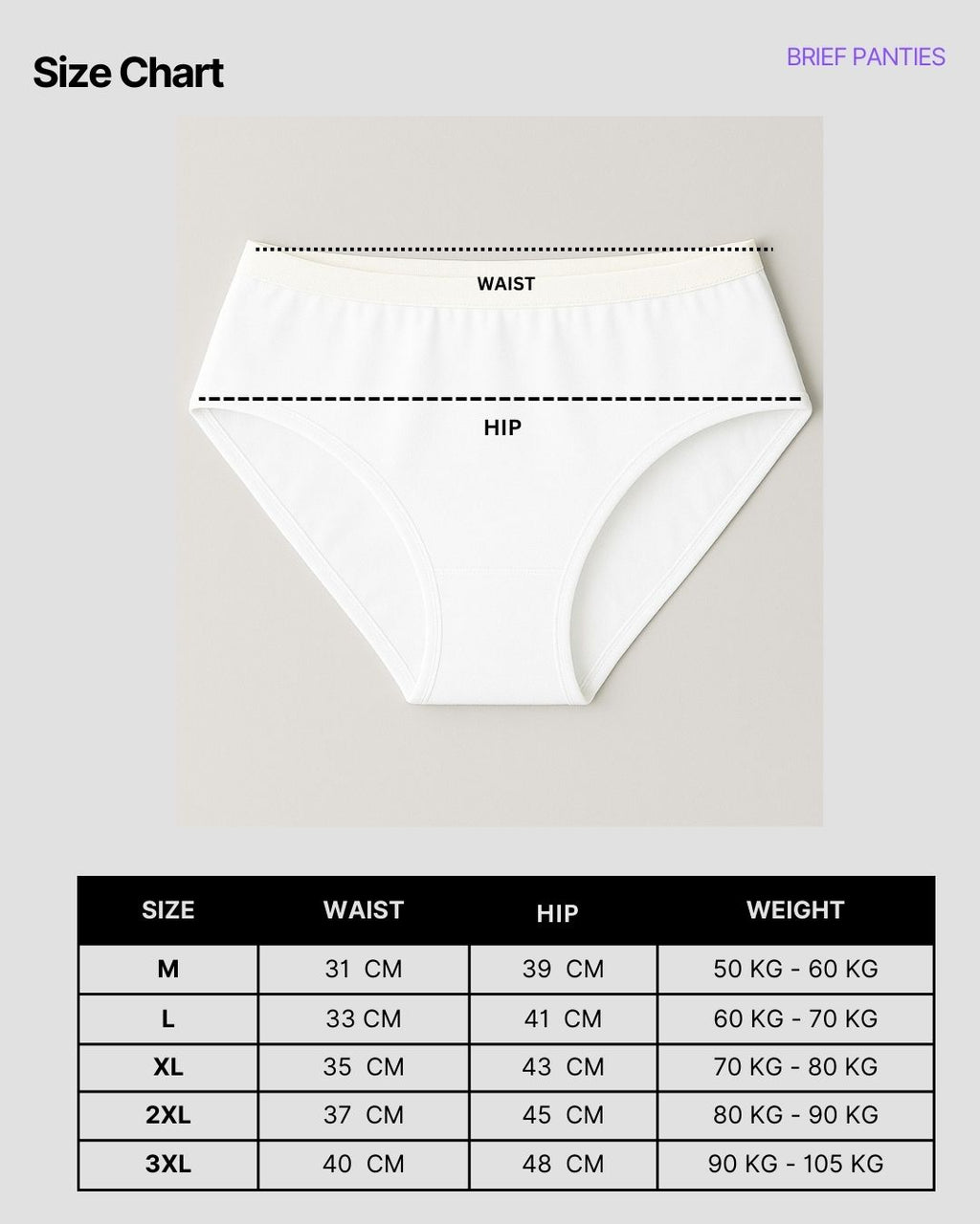Brief Pantie - White 3pcs