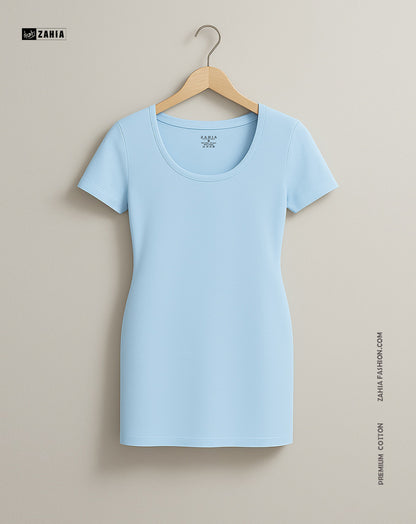 Mini Dress Short Sleeves - Baby Blue