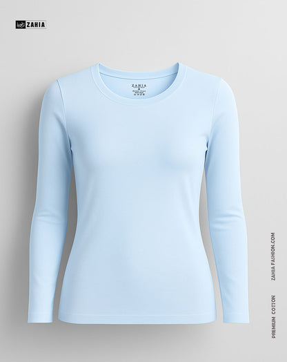 Round Neck Top - Baby Blue