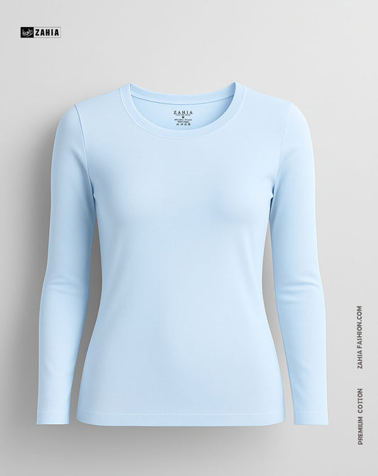 Round Neck Top - Baby Blue