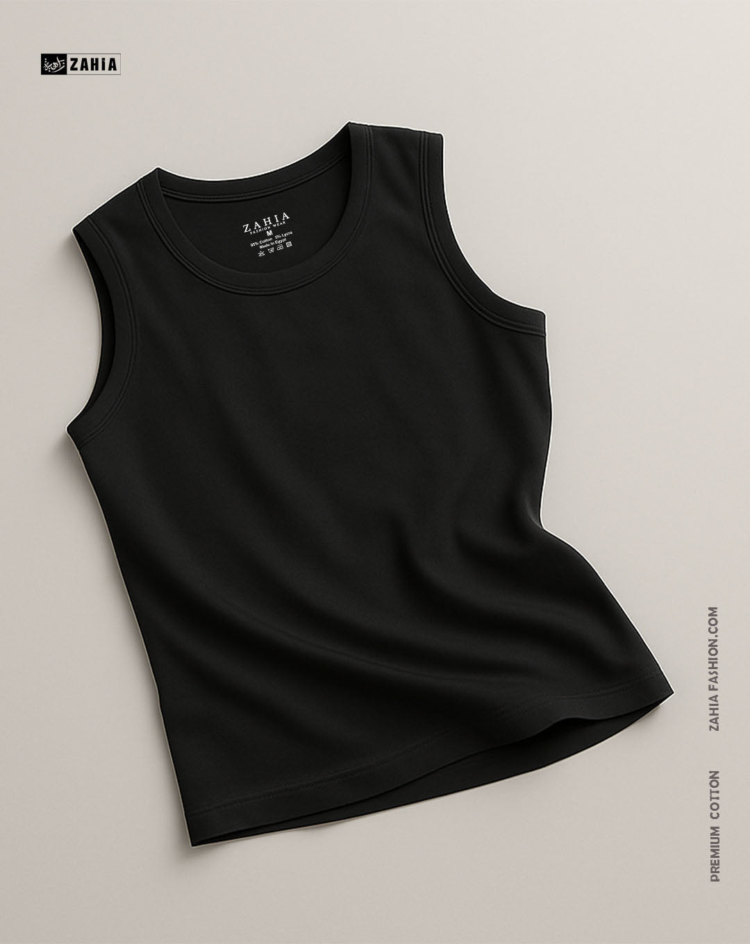Sleeveless Tank Top - Black