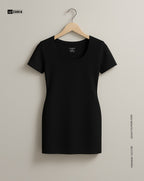 Mini Dress Short Sleeves - Black