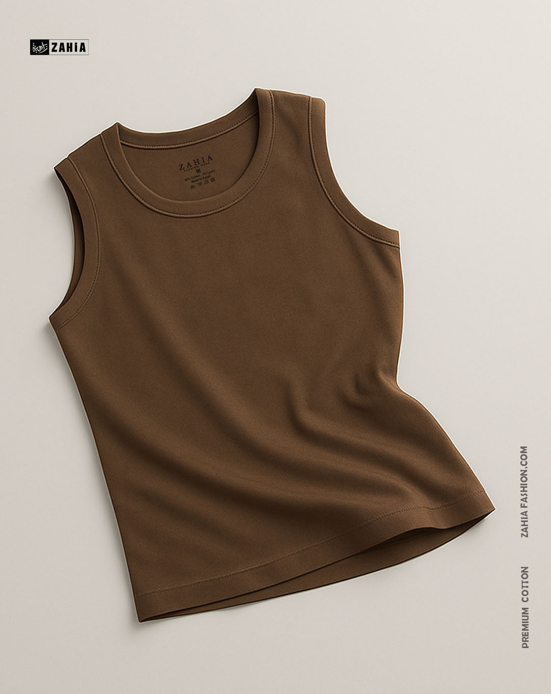 Sleeveless Tank Top - Brown