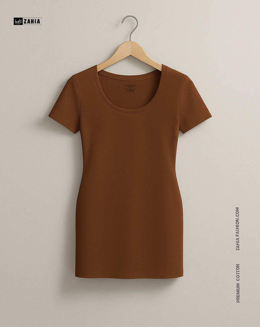 Mini Dress Short Sleeves - Brown