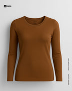 Round Neck Top - Brown