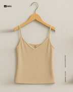Plunge Round Top - Beige