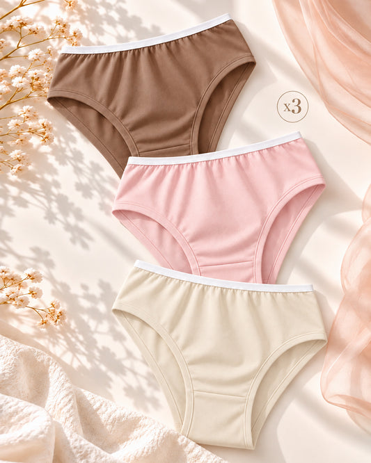 Brief Panties - MultiColor 3 Pcs