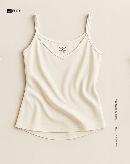 Plunge Round Top - Off White
