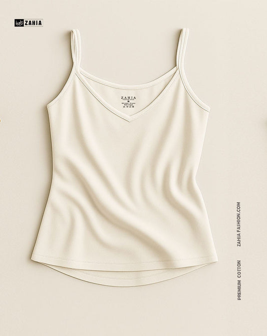 Plunge Round Top - Off White