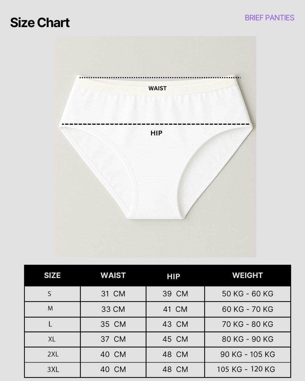 Brief Pantie - Off White 3pcs